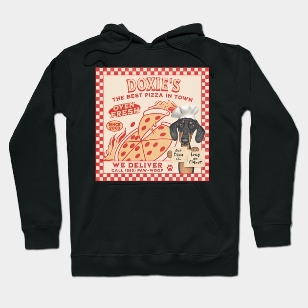 Doxie's Pizza Hoodie by Danny Gordon Art